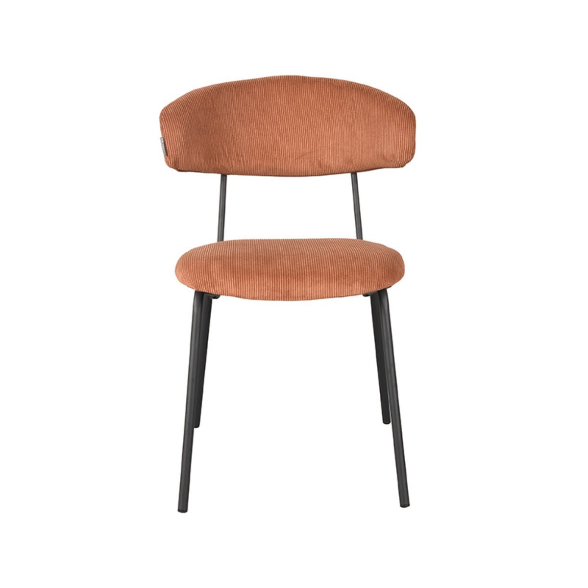 LABEL51 Eetkamerstoel Zack - Oranje Ribstof - Zithoogte 48cm - Set van 2
