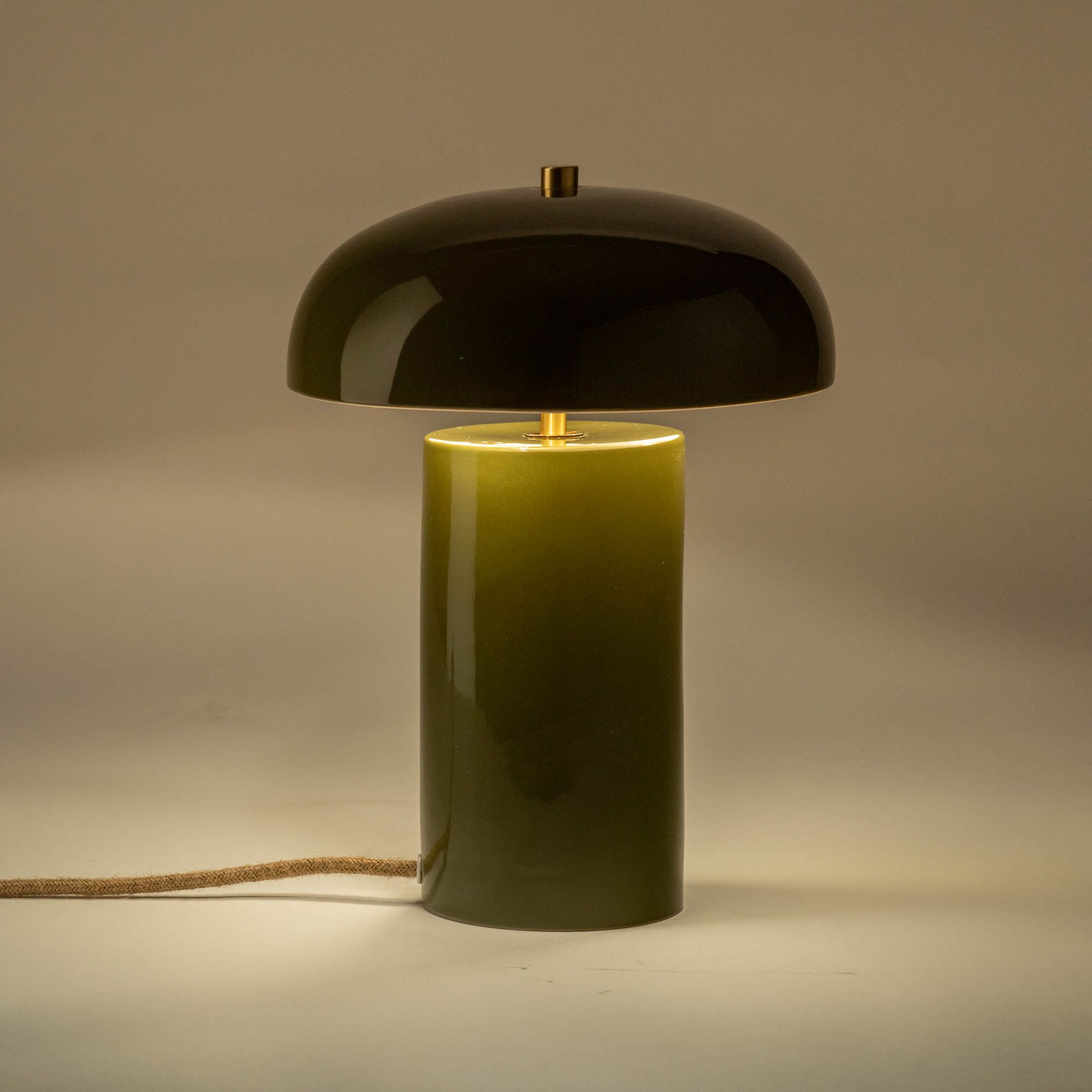 MAEL - Lampe à poser électrifiée en porcelaine D23,2cm - vert