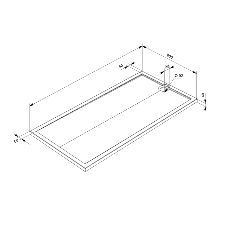 Receveur de douche Slim blanc rectangle 90 x 180 cm ALLIBERT