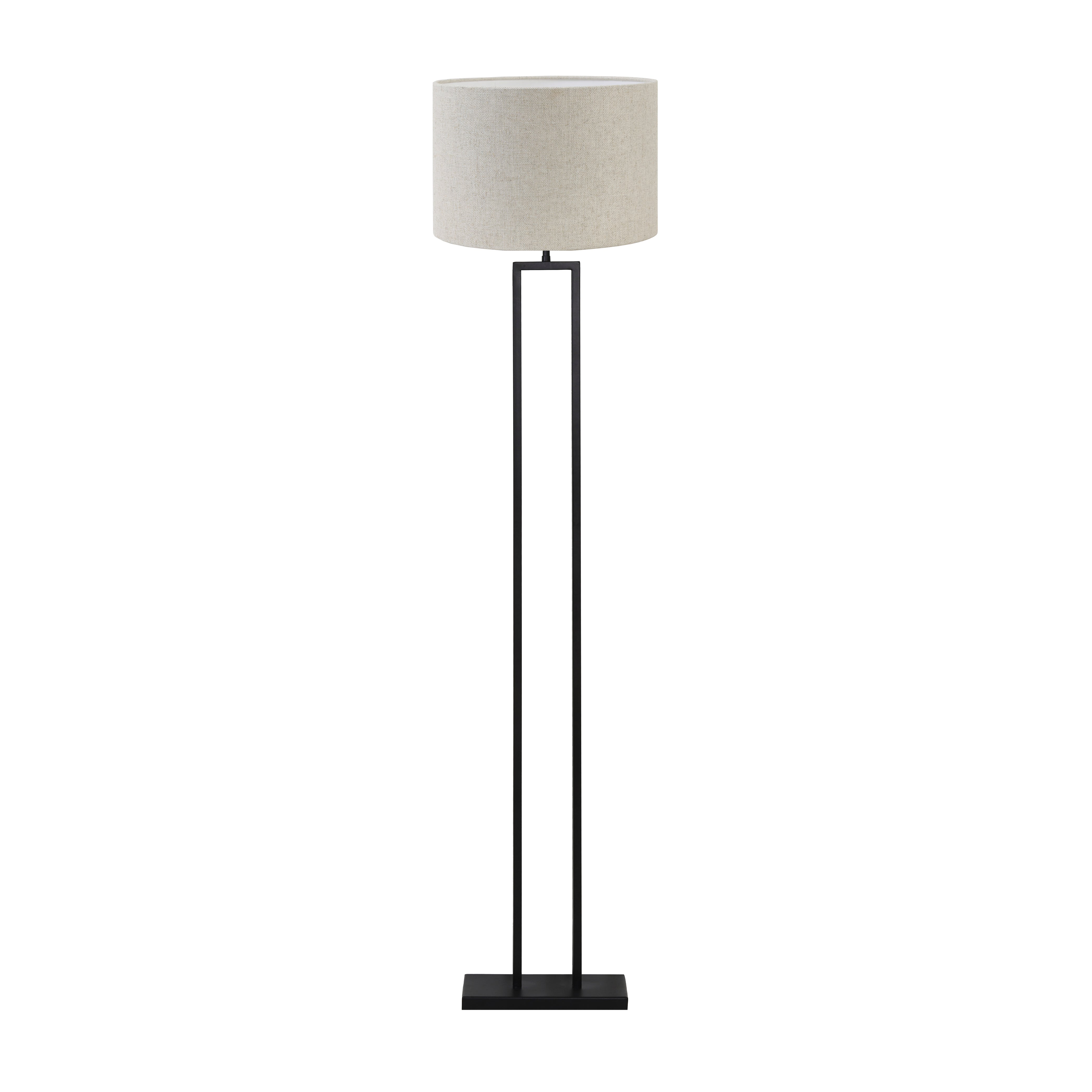 Light & Living vloerlamp Shiva/Livigno - zwart, naturel - 40x40x170cm