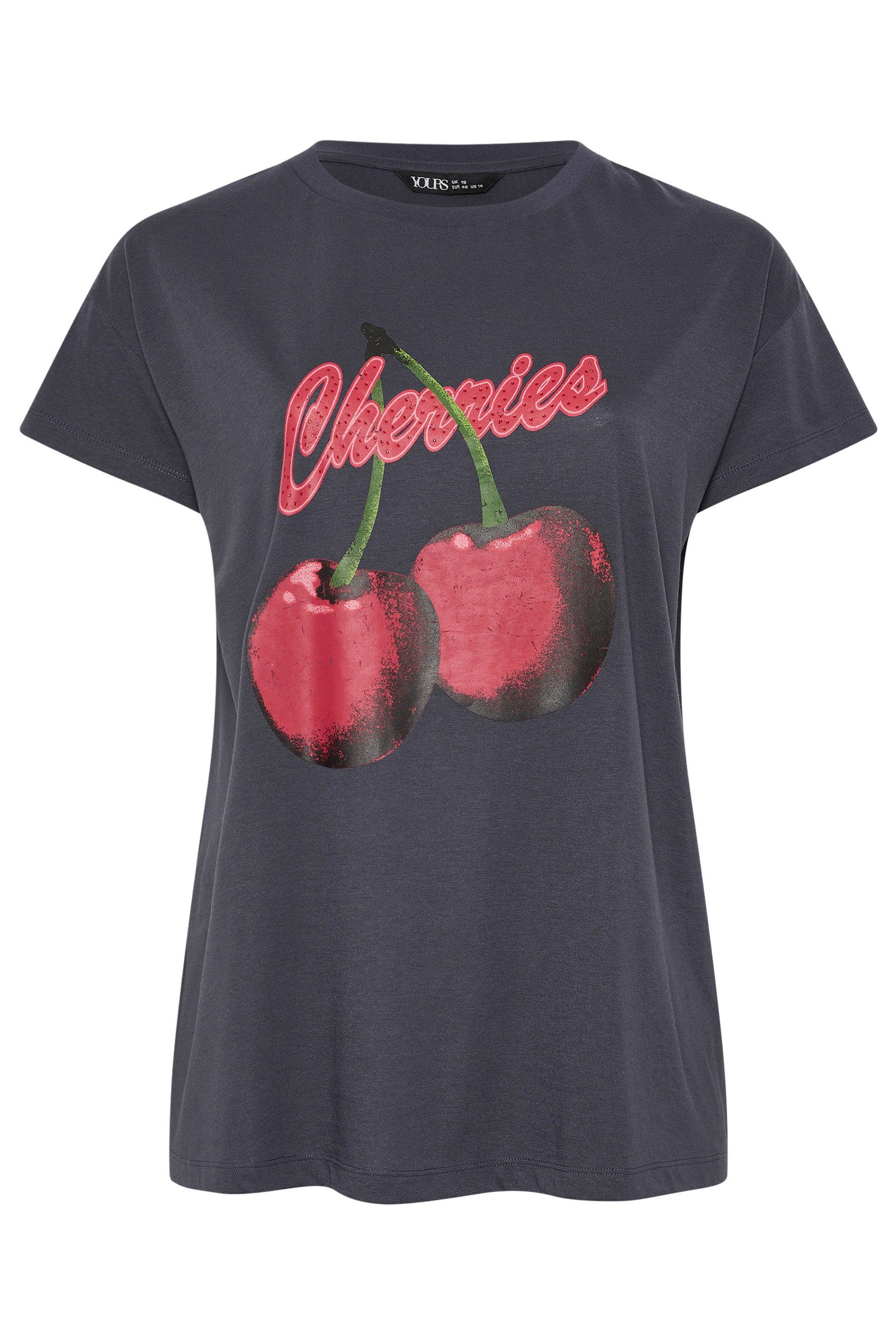 Yours Cherry Slogan T-Shirt