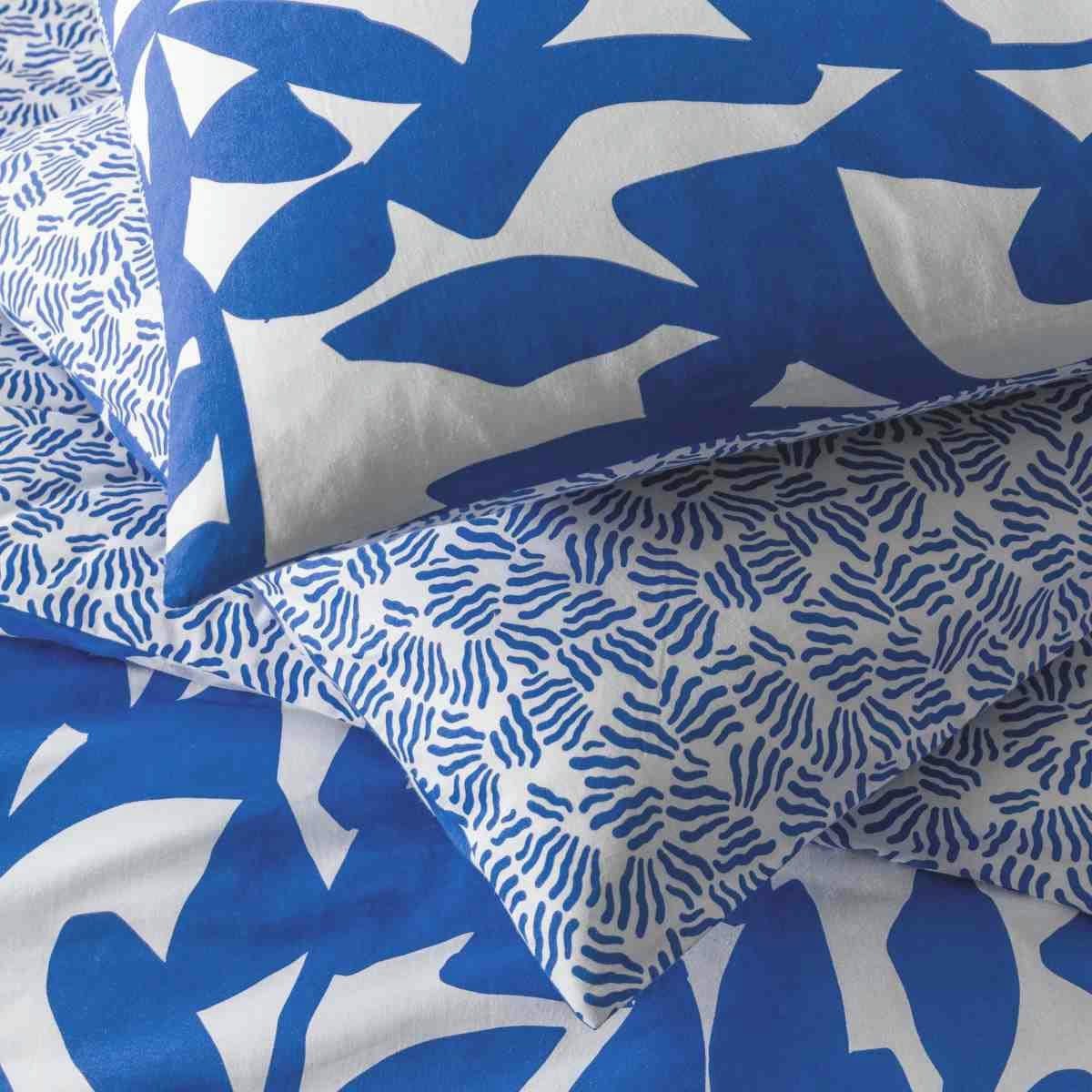 NEREIDE - Parure de lit 2 personnes coton  imprimé bleu 240x220cm