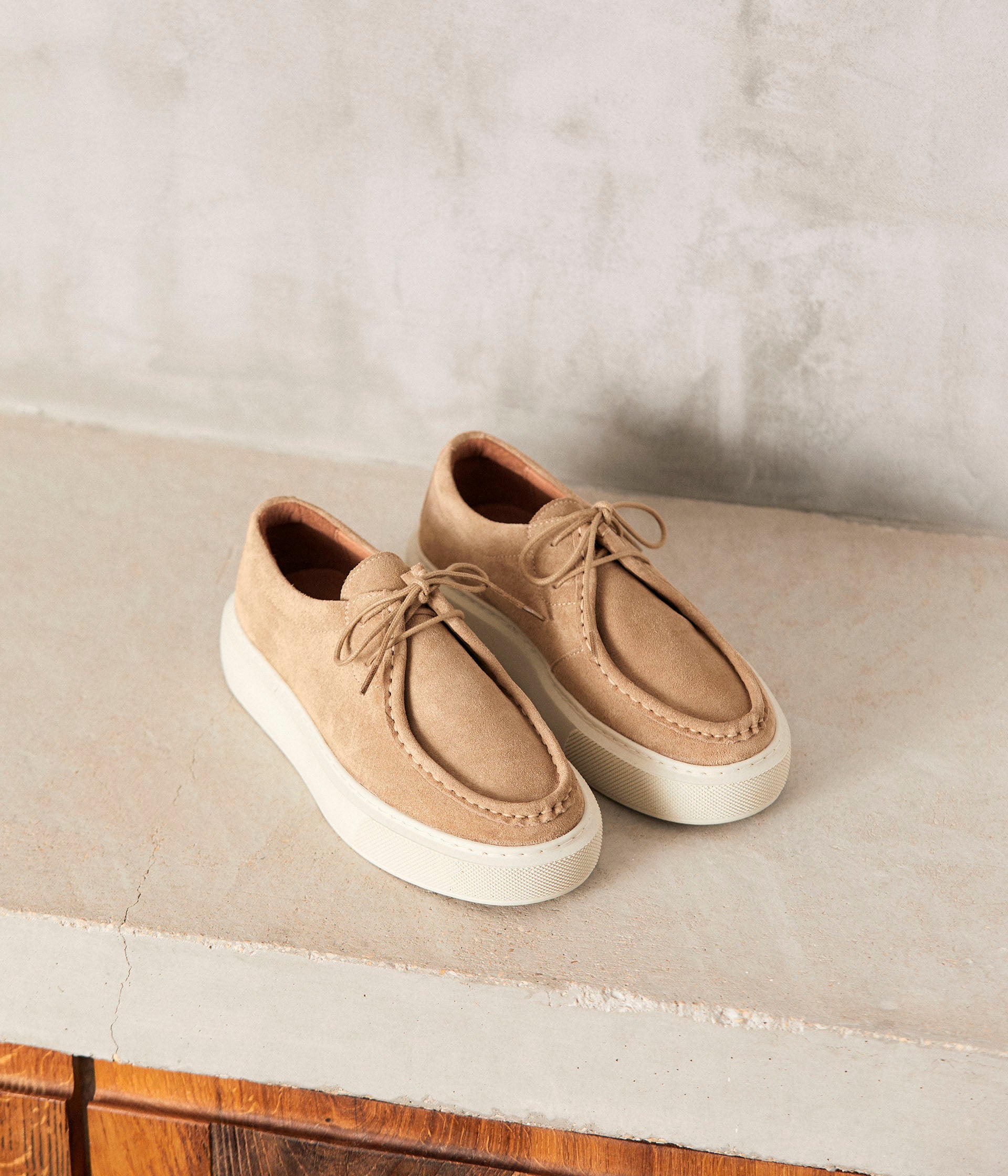 Baskets velours beige Iva