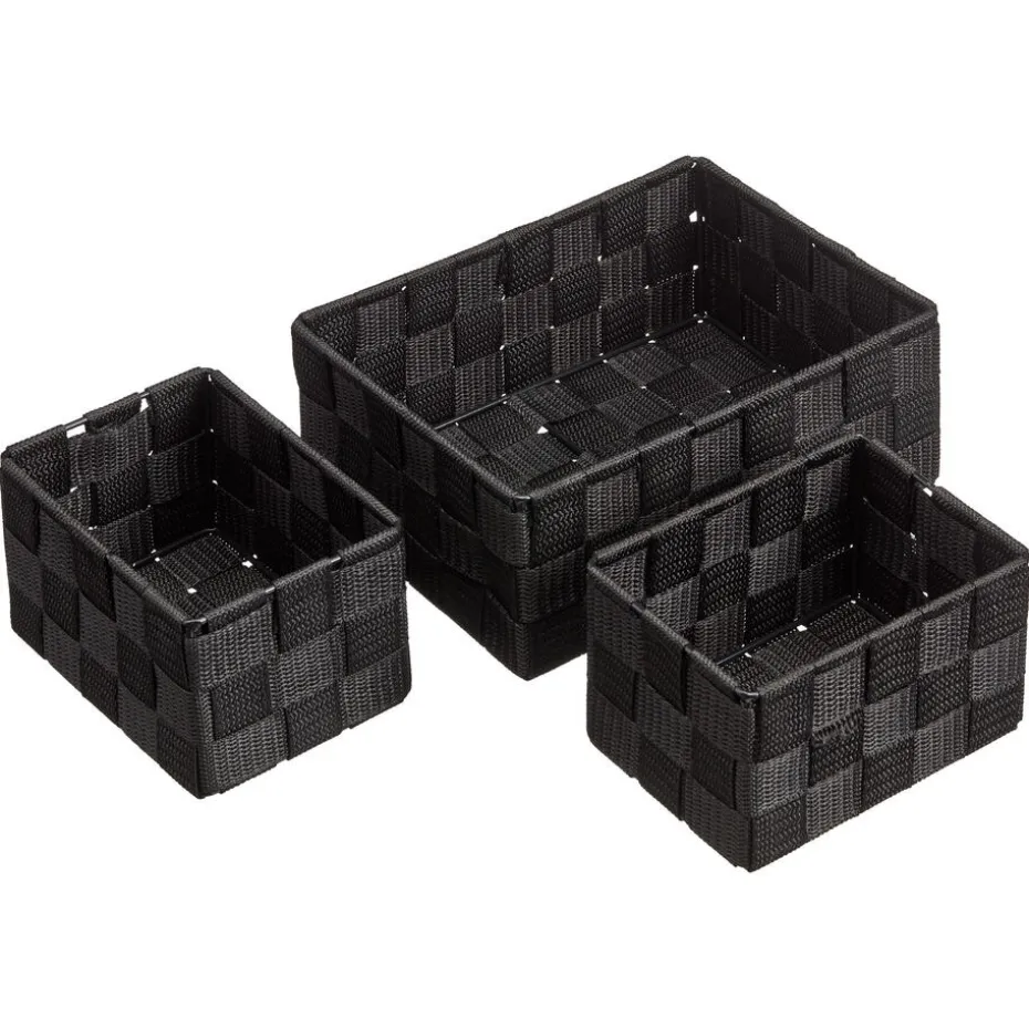 Kwantum Manden | Opbergmanden Ligo  – 3 Stuks Zwart