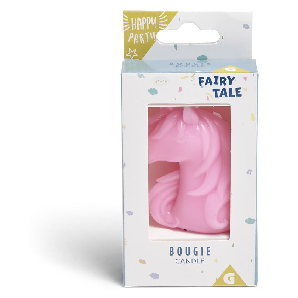 Bougie licorne rose H8cm