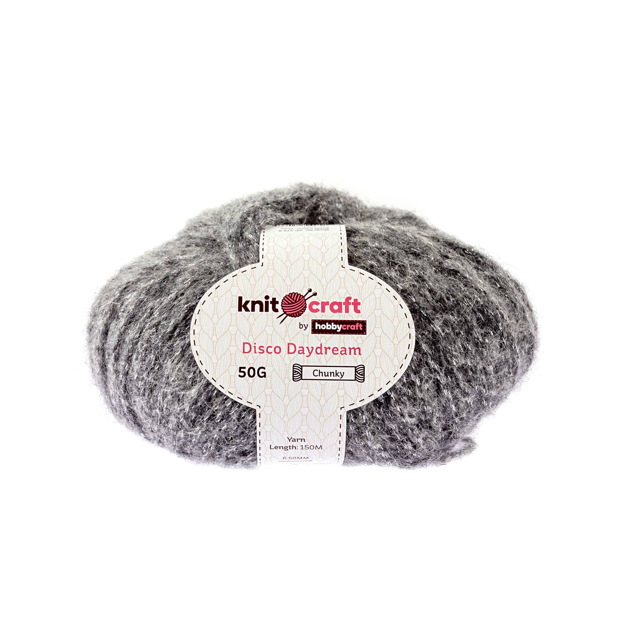 Knitcraft Grey Disco Daydream Chunky Yarn 50g