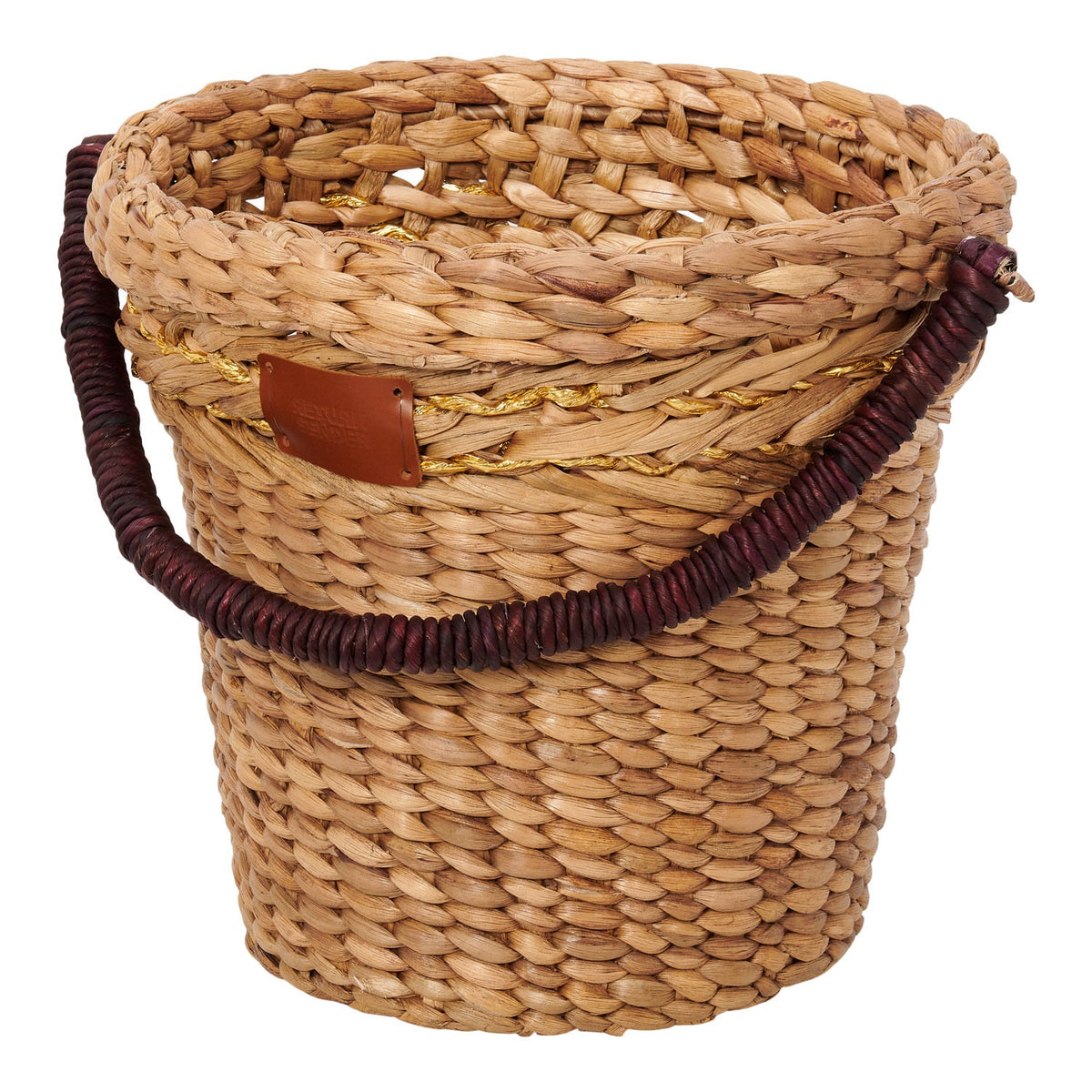 Return to Sender Gevlochten mand H33 cm bruin - waterhyacint