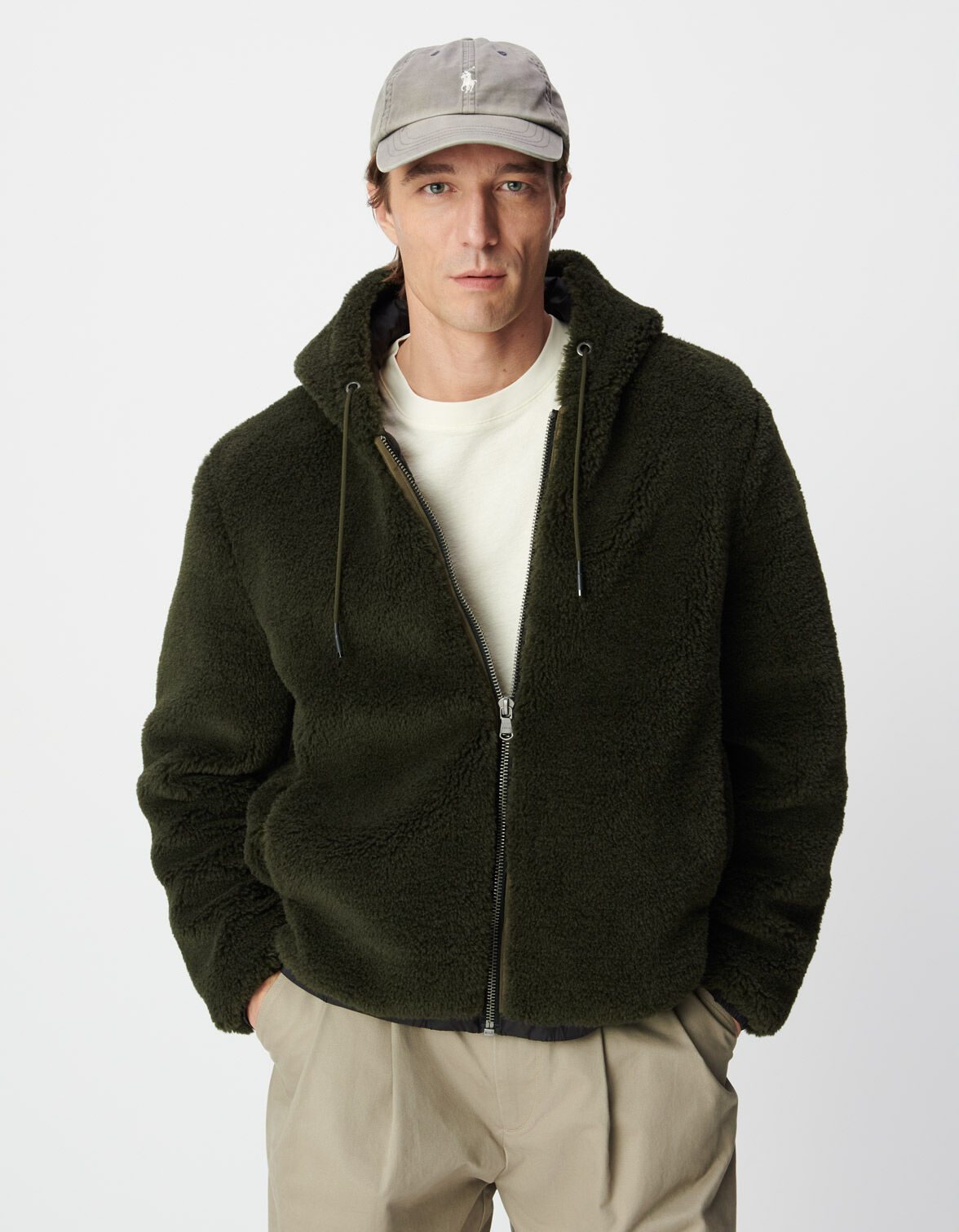 Sous doudoune kaki sherpa Homme
