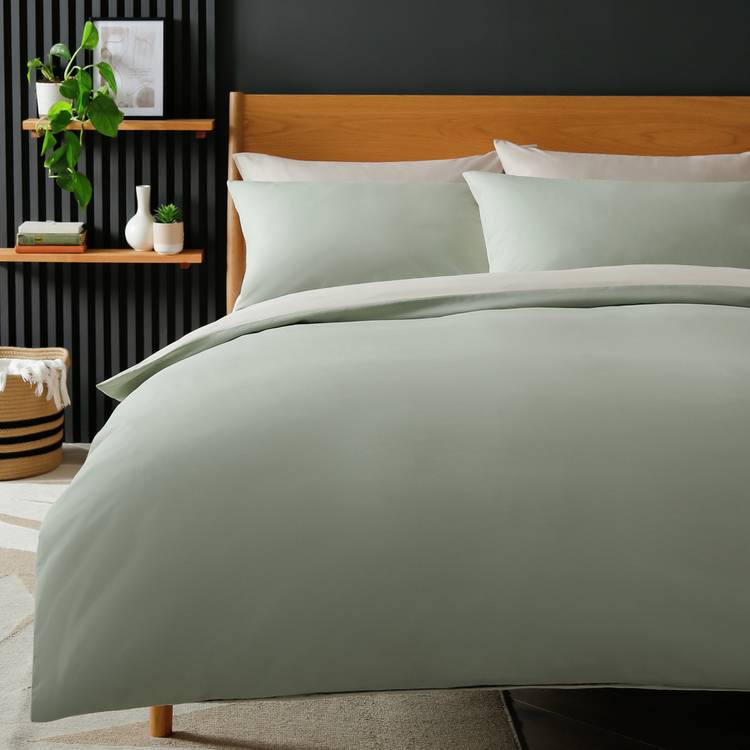 Habitat Polycotton Green Reversible Bedding Set - Single