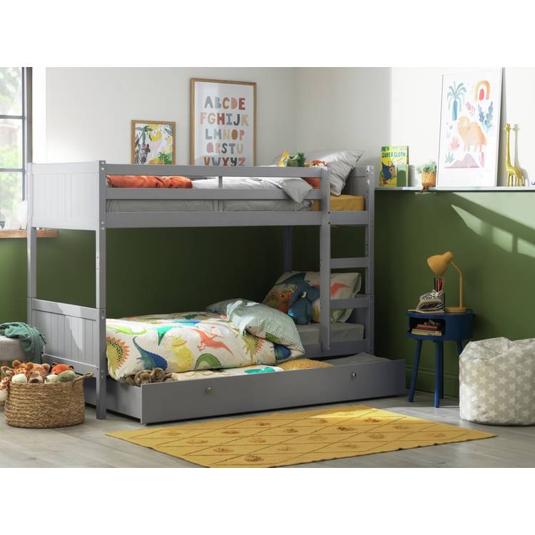Habitat Detachable Bunk Bed, Drawer & 2 Mattresses - Grey