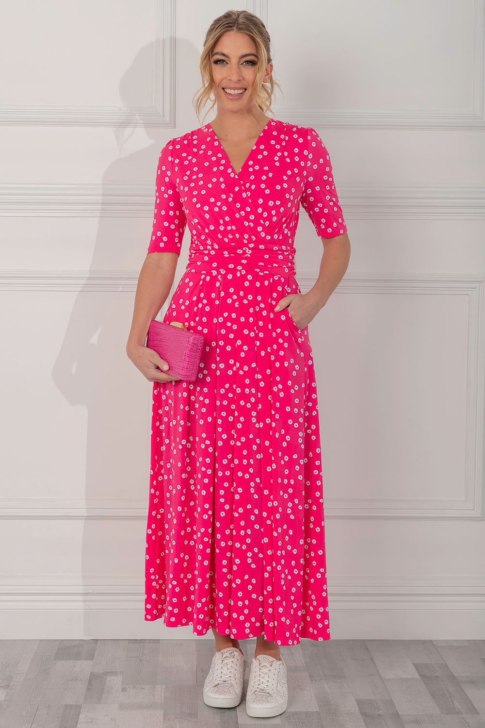 Jolie Moi Lyanna Wrap Front Maxi Dress