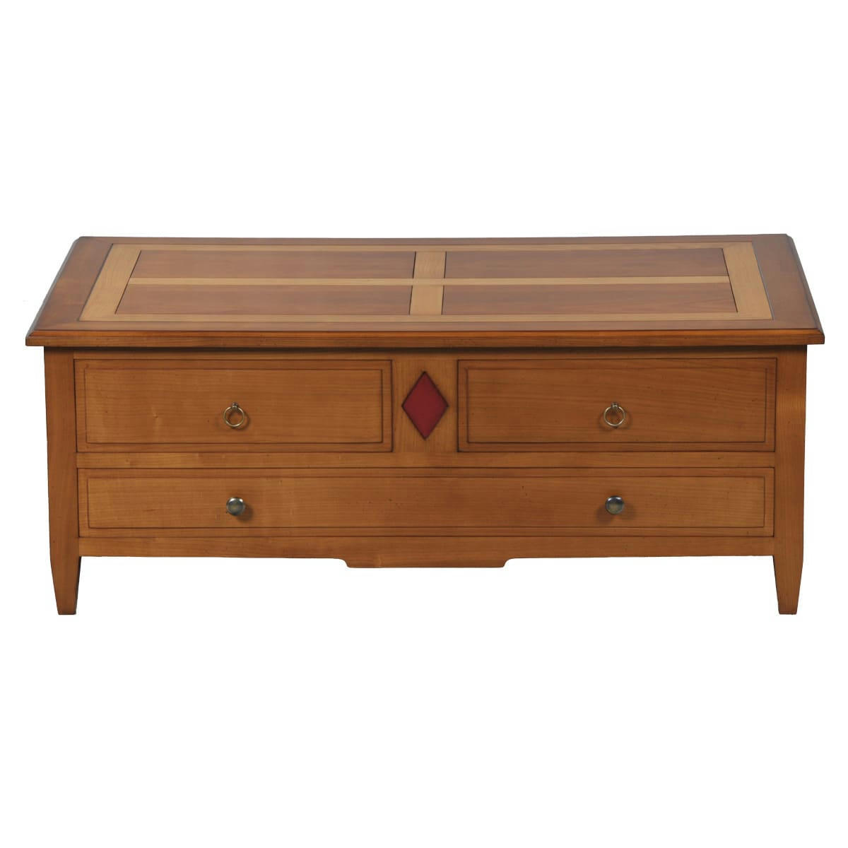 MELANIE - Table basse relevable dînatoire en merisier massif