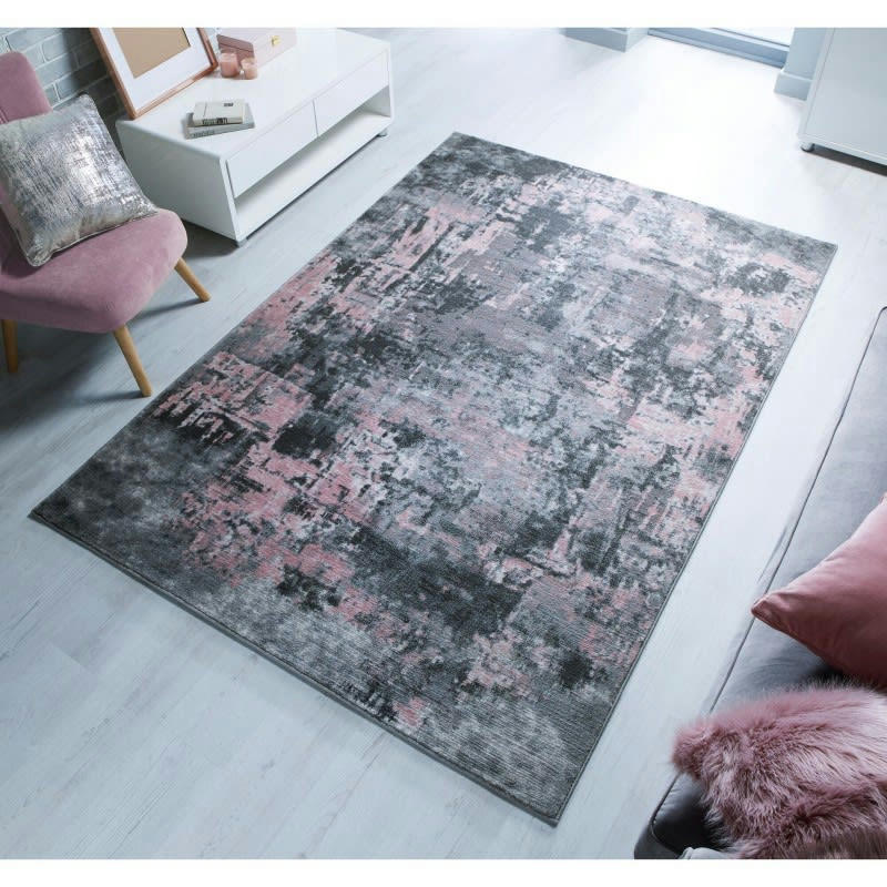 WONDERLUST - Tapis design Rose et gris 120 x 170