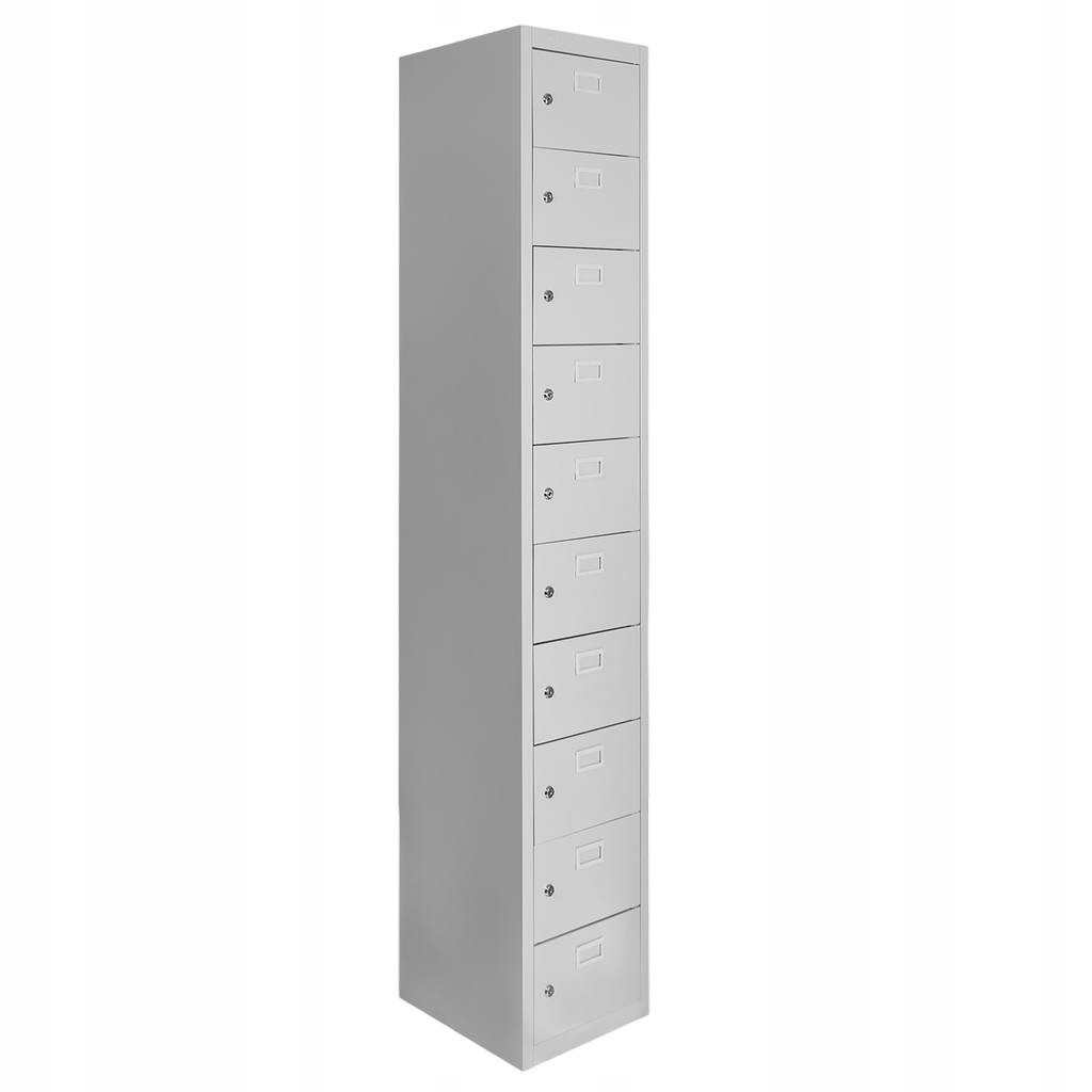 Szafka Metalowa Skrytkowa Śniadaniowa BHP 180x32,5x30cm Szara Mega-M