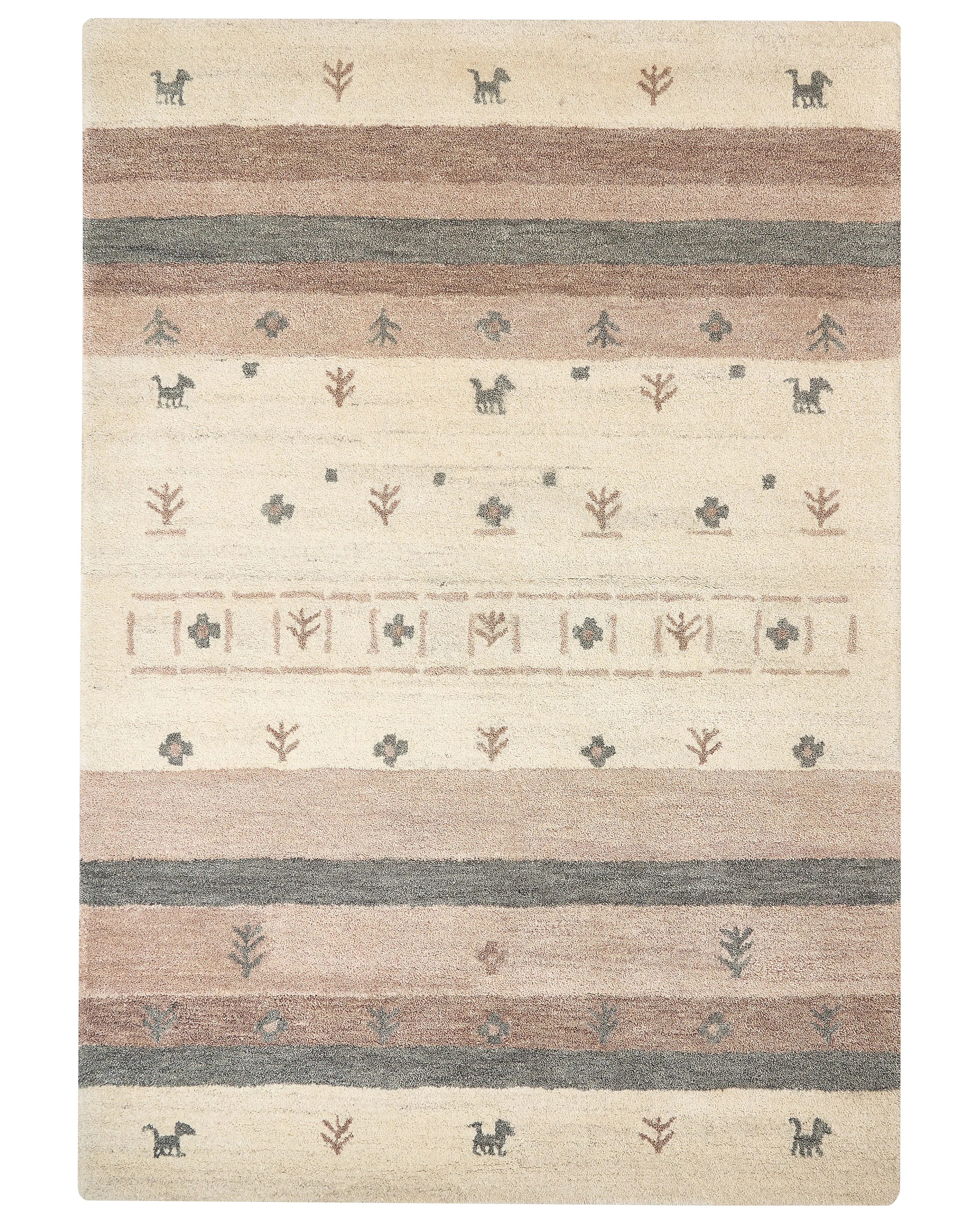 Rug KARLI Beige 160 x 230 cm Wool Gabbeh
