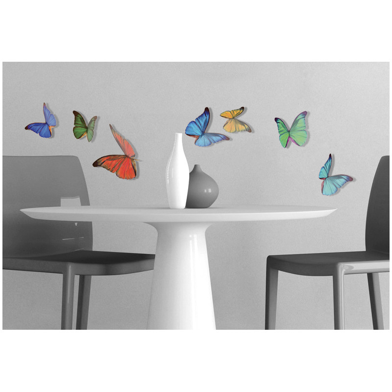 Planche de stickers 3D Papillons multicolores