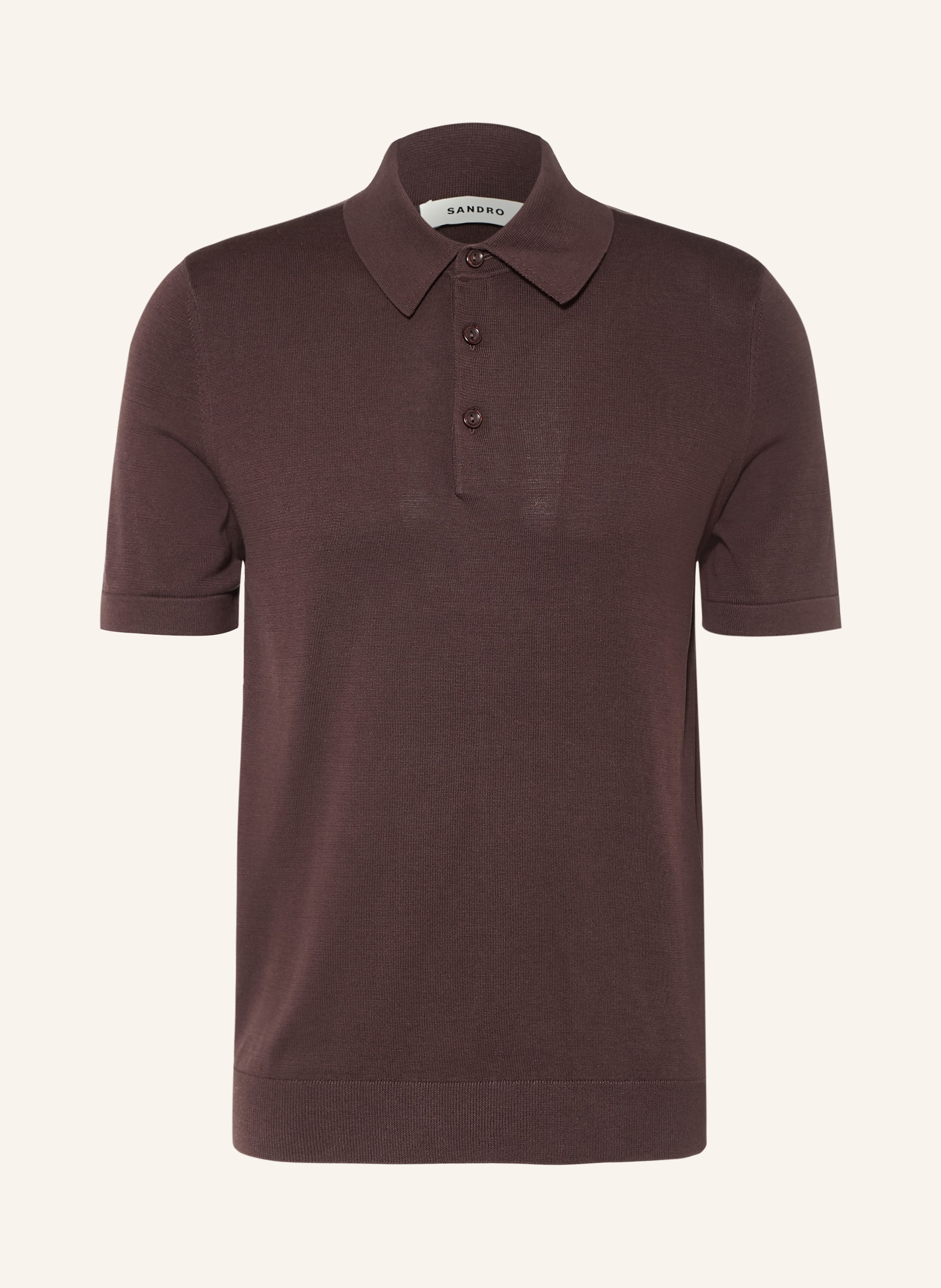 SANDRO Strick-Poloshirt mit Seide