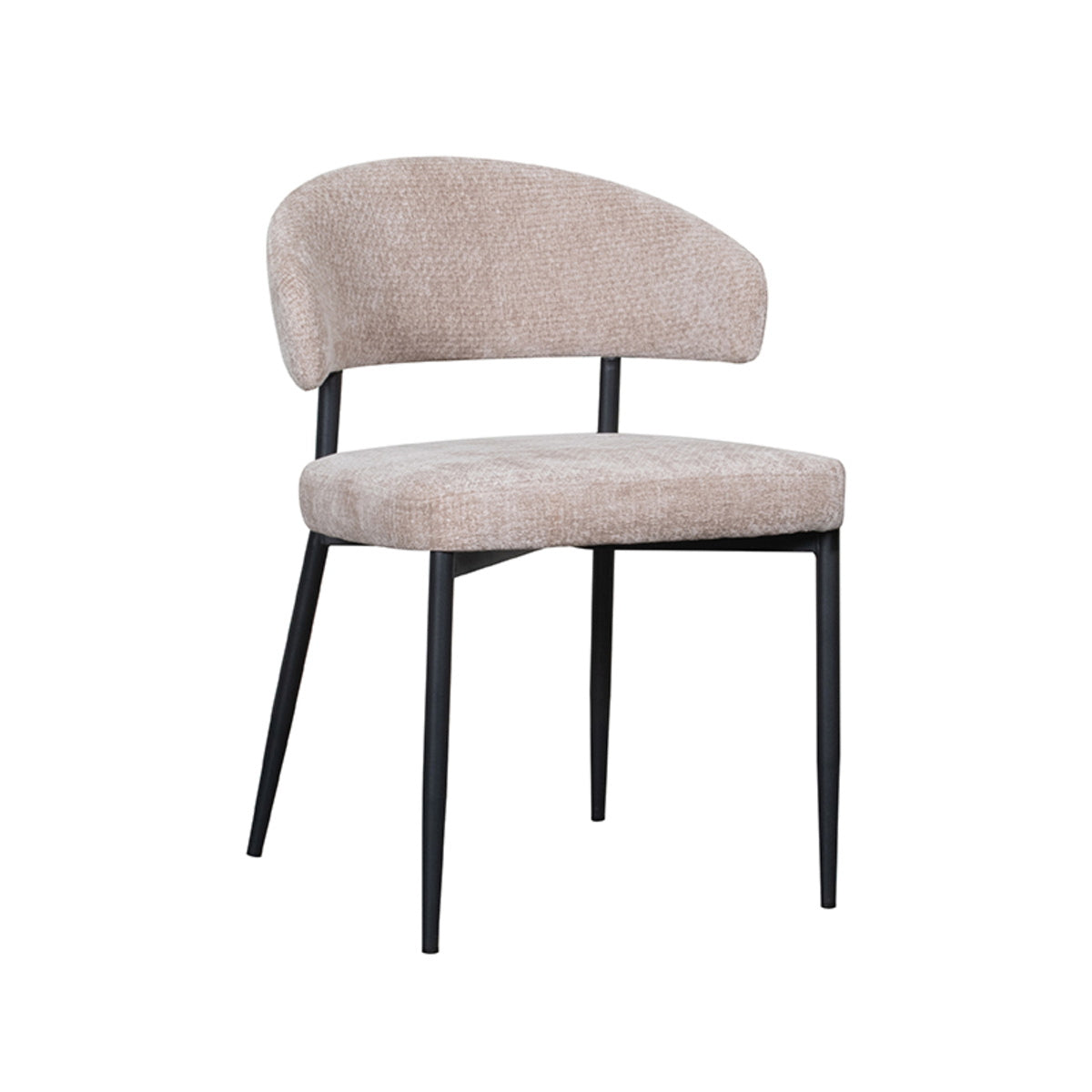LABEL51 Eetkamerstoel Bliss - Beige Stof - Zithoogte 47cm - Set van 2