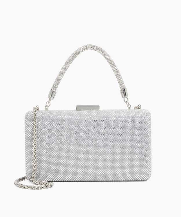Beaut Silver - Diamante Handle Evening Bag