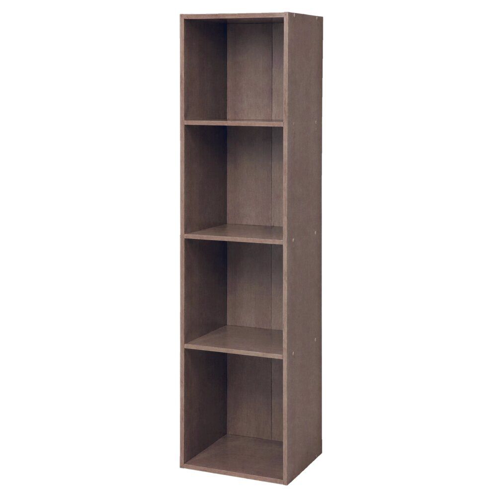 Tour de rangement Box Cube 4 cases en bois marron 35x30xH137cm