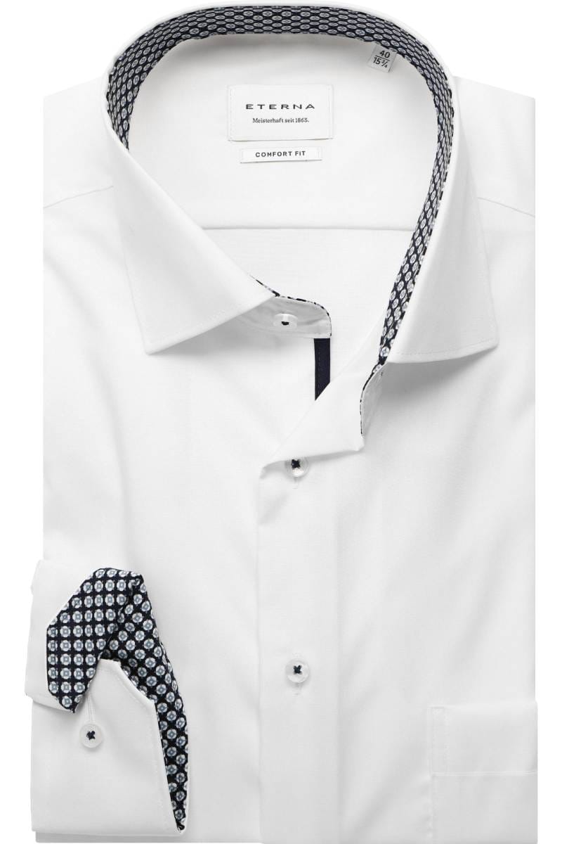ETERNA Comfort Fit Dynamic Cotton Hemd weiss, Einfarbig (super langer Arm)