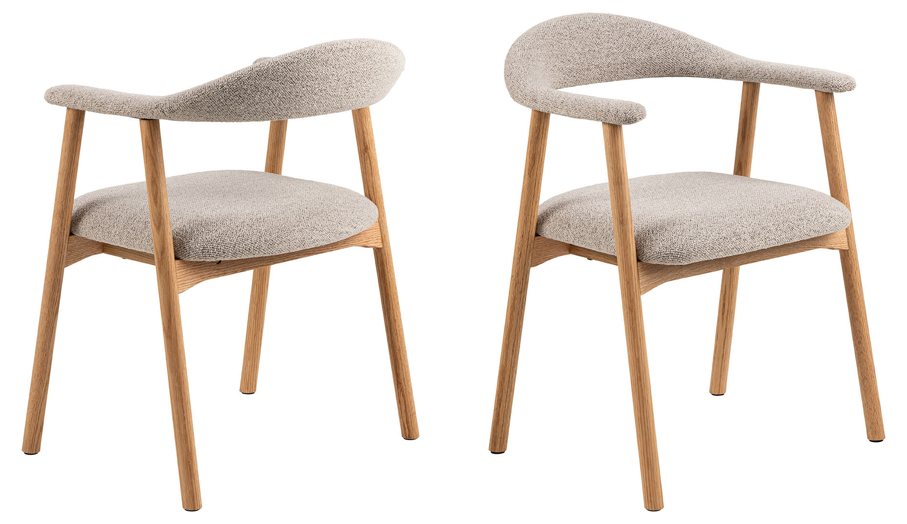 Rebellenclub Eetkamerstoel Joren - Set van 2 - Beige Bouclé