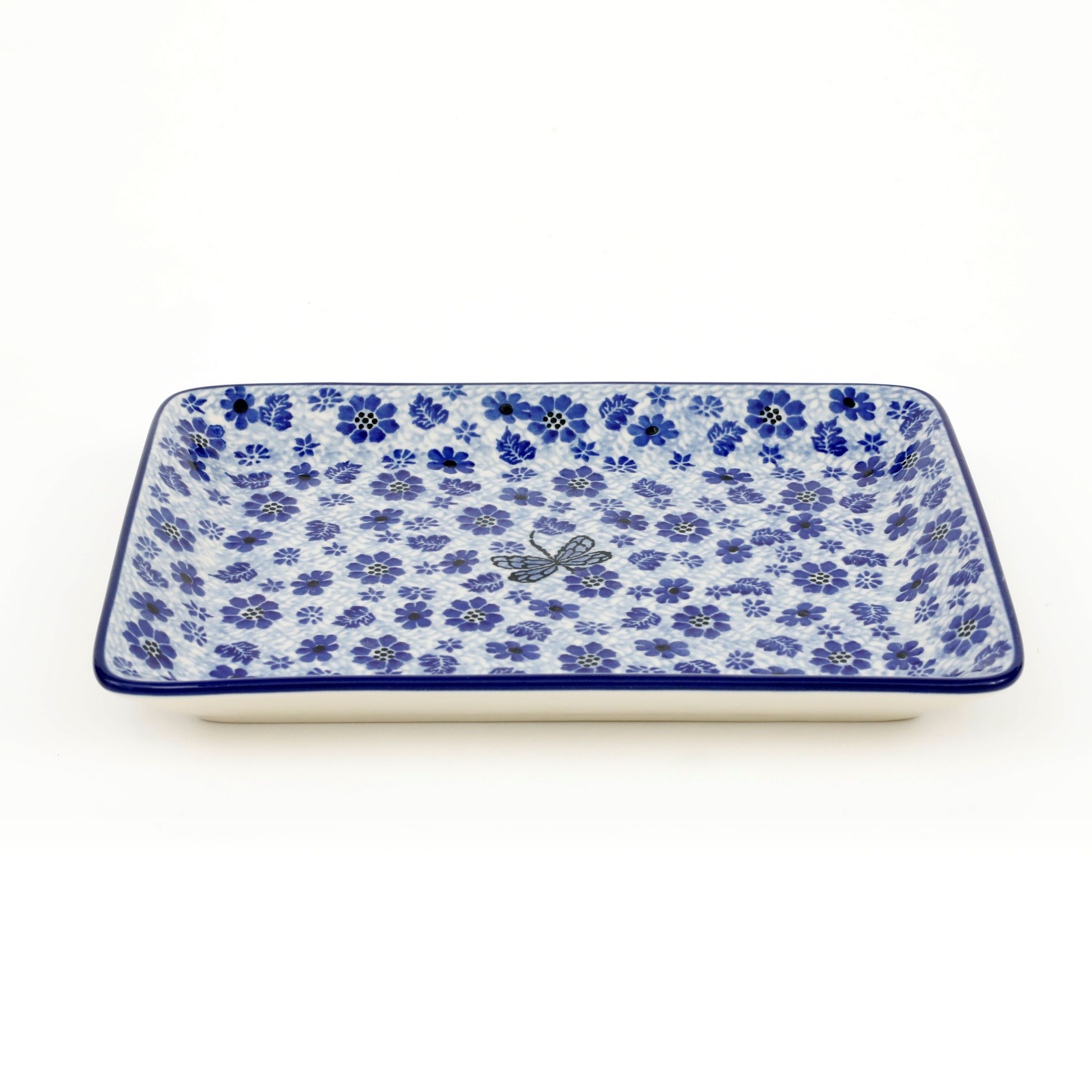Tacka ceramiczna 111 24/18cm  1443X Ważka w kwiatach