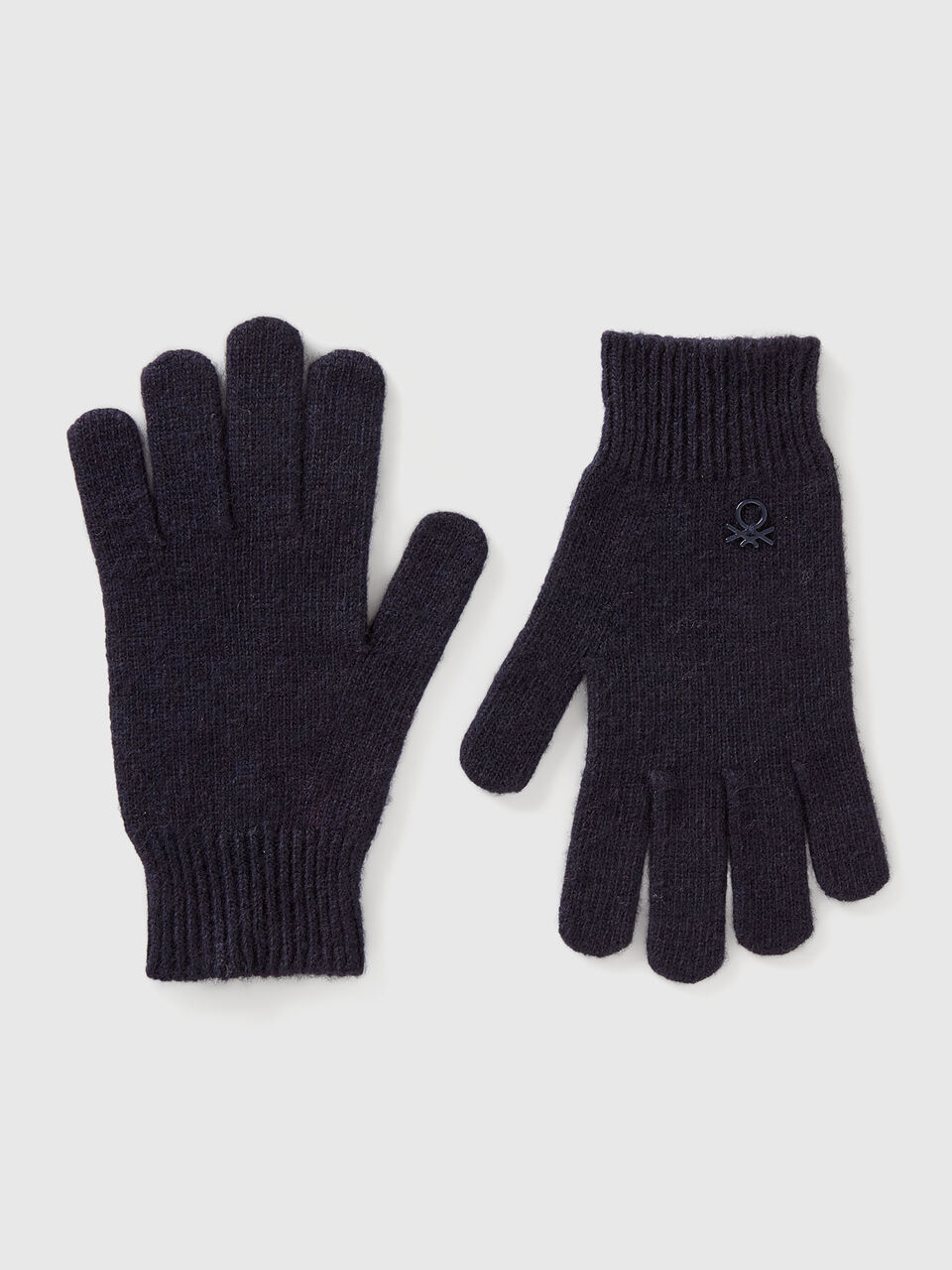 Knit gloves with logo