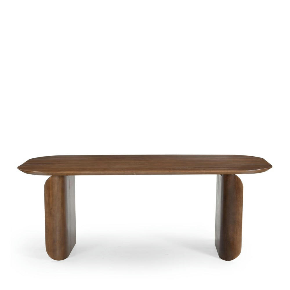 DUMAI - Table à manger en bois massif 200x90cm bois foncé