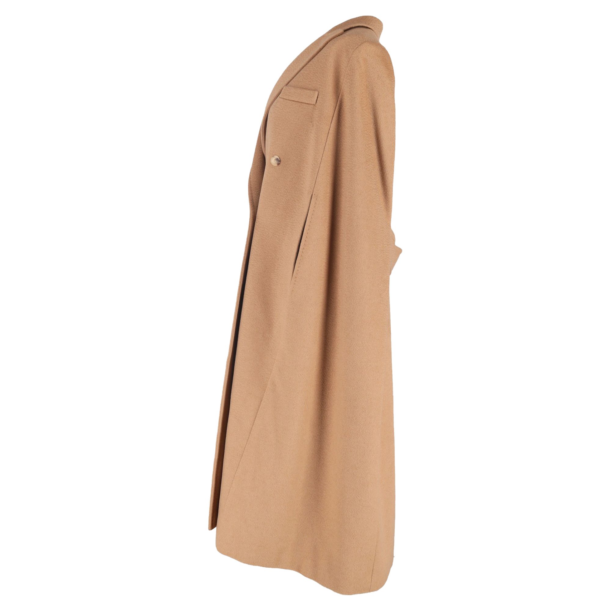 Max Mara Preloved Cape Long Coat in Beige Cashmere