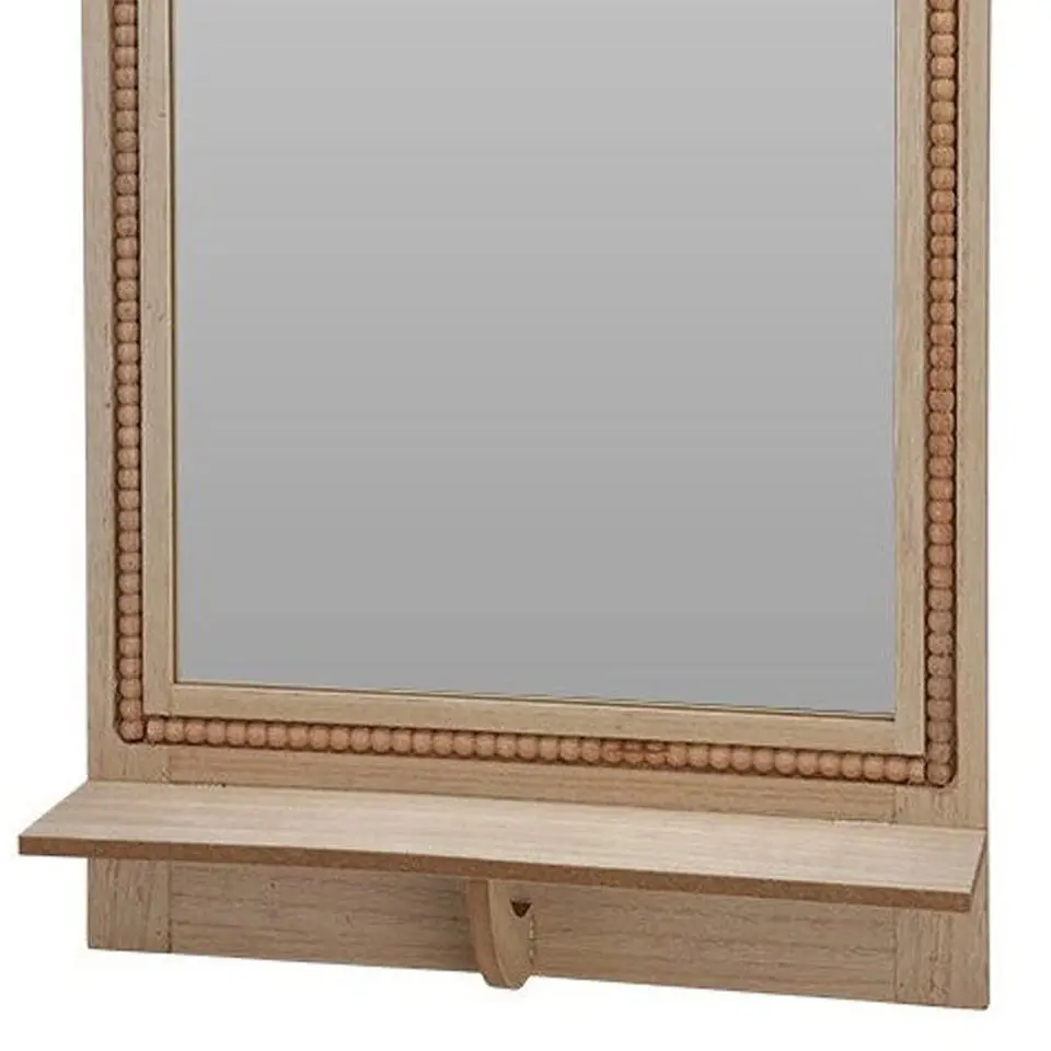 Spiegel met plank - vierkant - MDF - kralen rand - 40 x 10 x 60cm