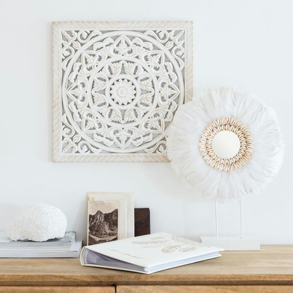 - Déco murale sculpté blanche 40x40