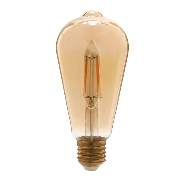 LÂMPADA LED FILAMENTO ST64 E27 4W 127/220V LUZ AMARELA TASCHIBRA