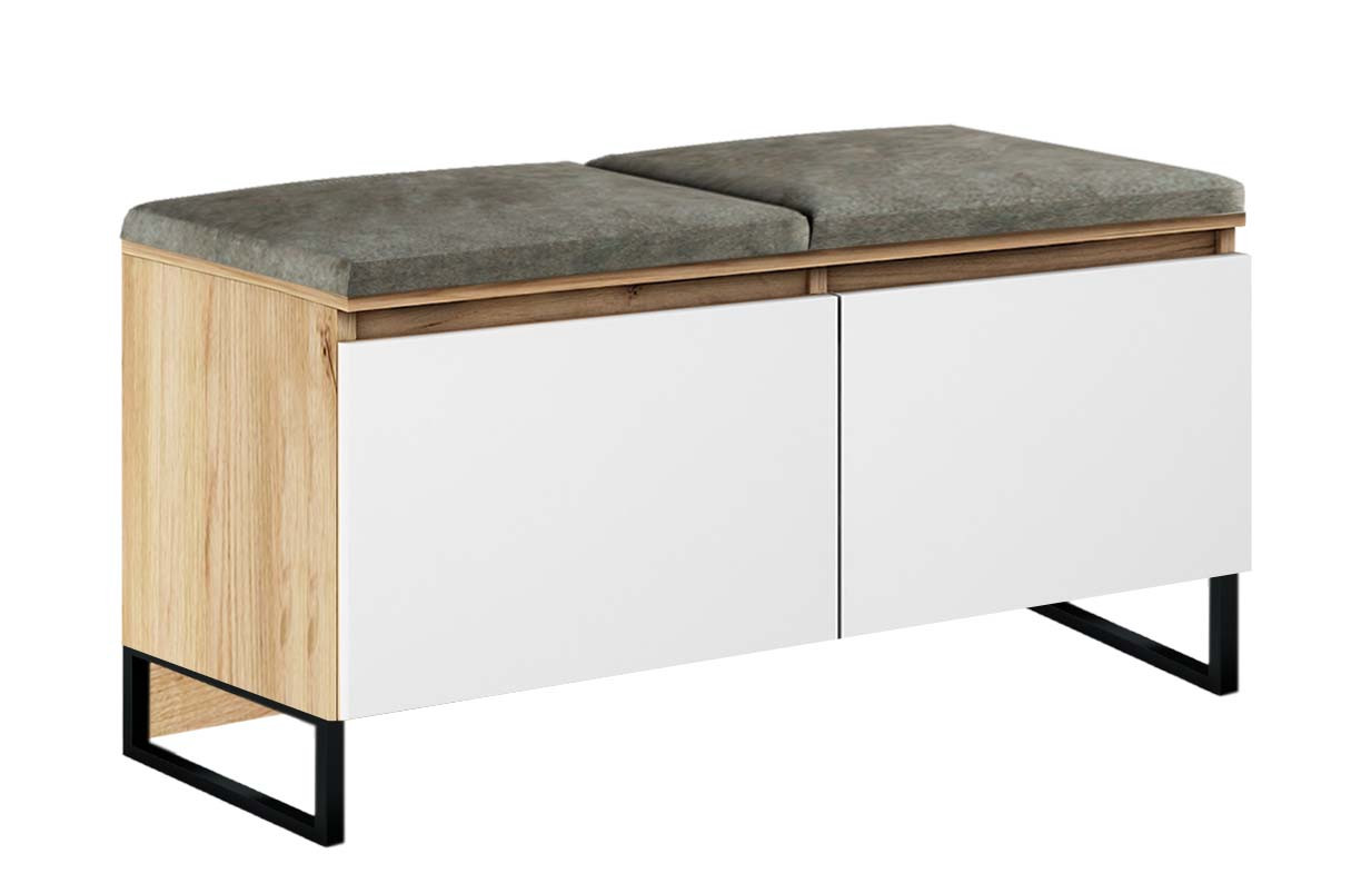 Szafka Megan 2P Dąb Craft Złoty/Biały/Szary 100X37X61 Cm