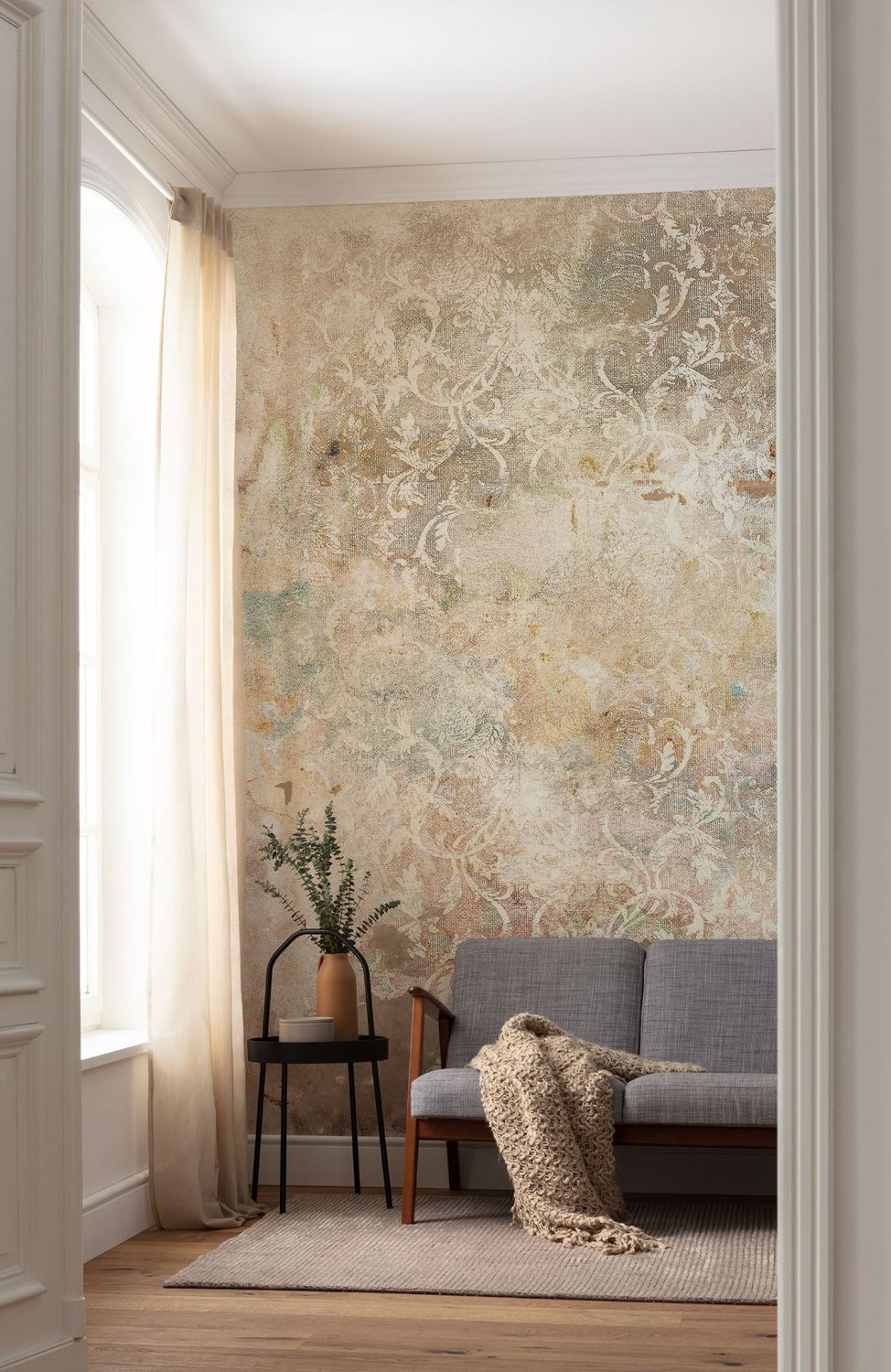 Sanders & Sanders fotobehang kleine ornamenten beige - 200 x 280 cm - 612397