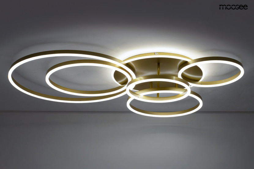 MOOSEE lampa sufitowa / plafon RINGS 6złota