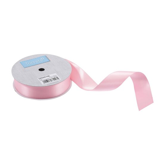 Trimits Pink Double-Faced Satin Ribbon by the Metre 25mm