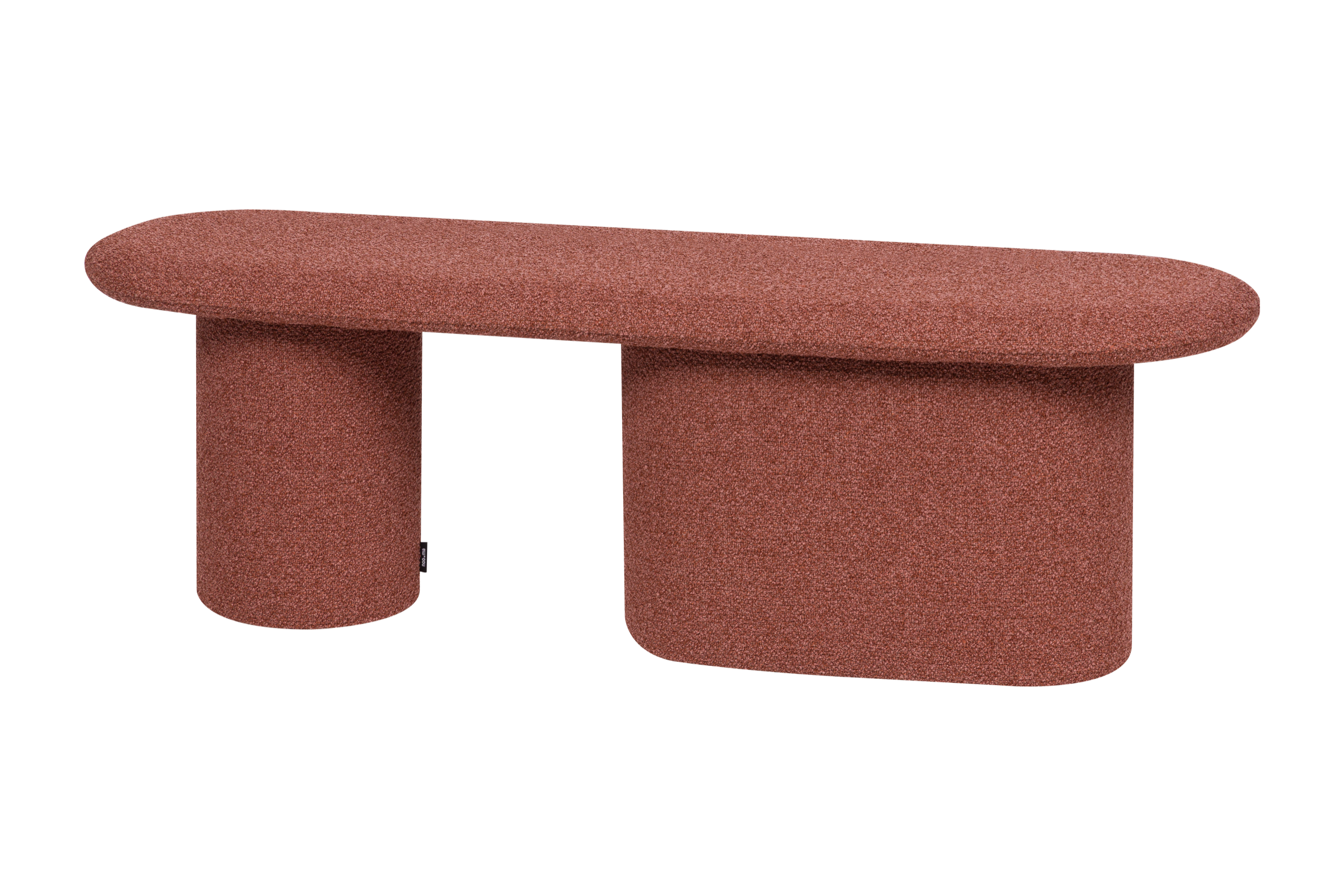 noo.ma Rull Bench - zachte gestoffeerde bank 130 cm, Brick Red Bouclé