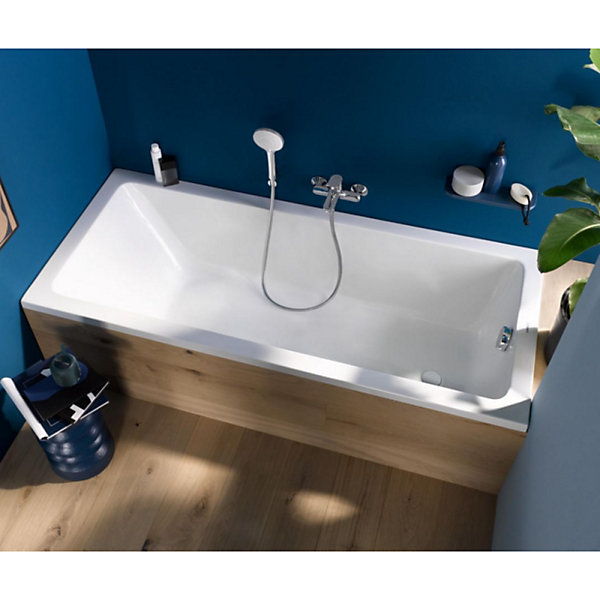 Baignoire droite DURAVIT No.1 180 x 85 cm   Pare bain gauche AURYS Raywall chromé version gauche