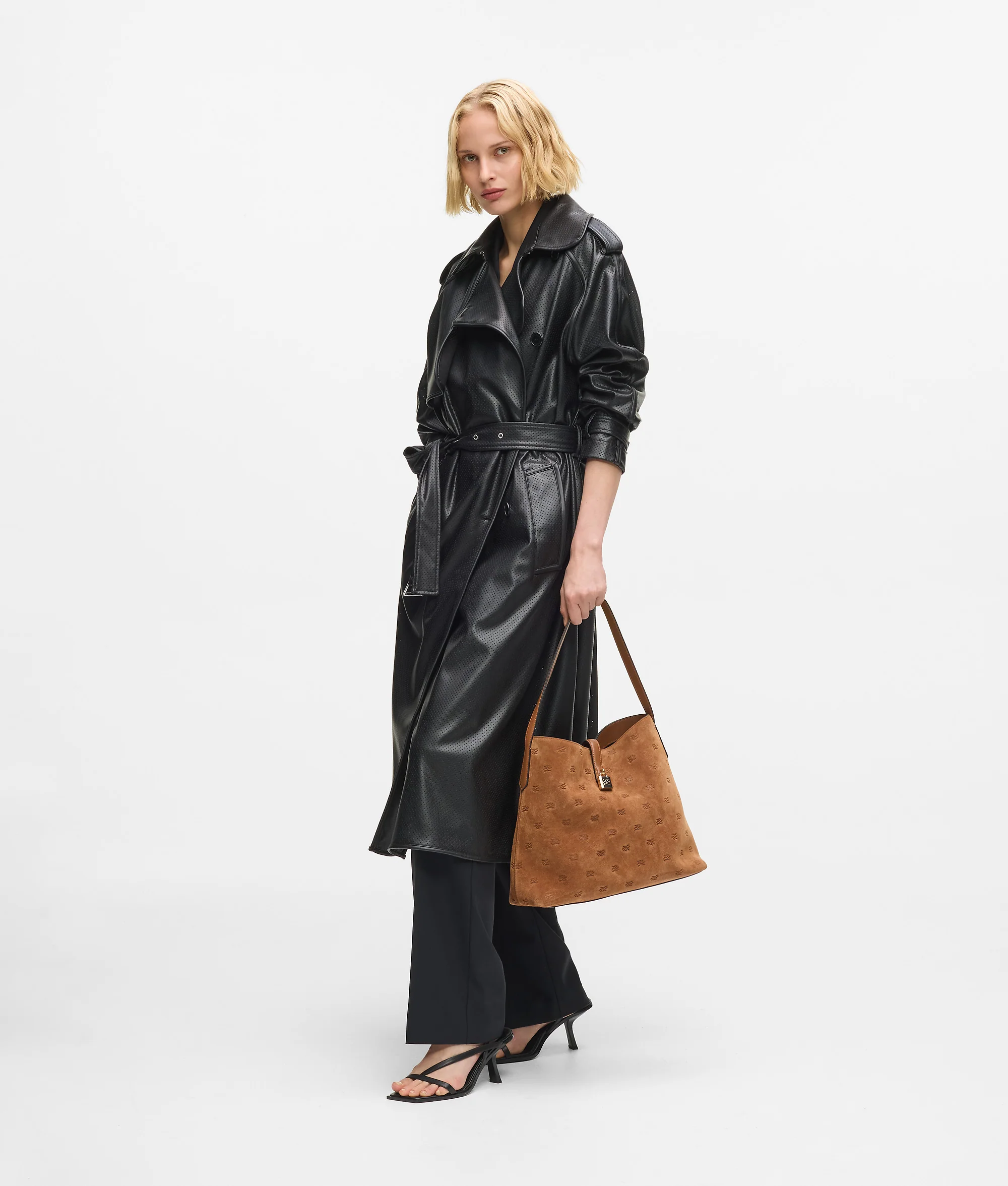 Sac besace en daim avec cadenas K/Autograph