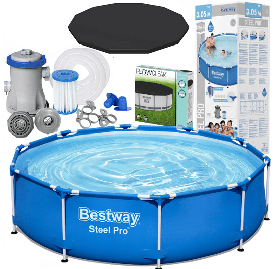 Basen stelażowy BESTWAY, pompa, pokrywa 305×76 14W1 MAX 2021 (56679).  Full zestaw kompletny
