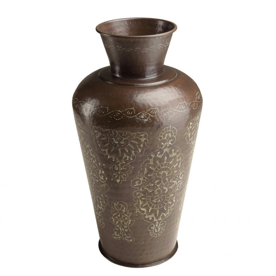 HONORE - Vase alu couleur cuivre foncé patine antique H70cm