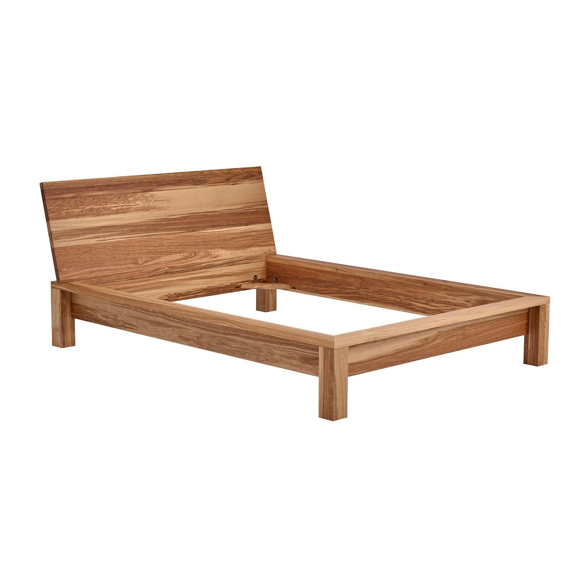 BASILE - Lit  en chêne massif  vernis naturel 160 x 200 cm