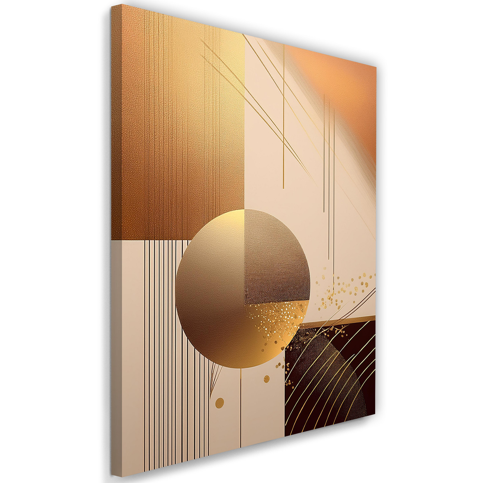 Feeby Obraz na płótnie, Złota Abstrakcja Geometria Glamur 40x60