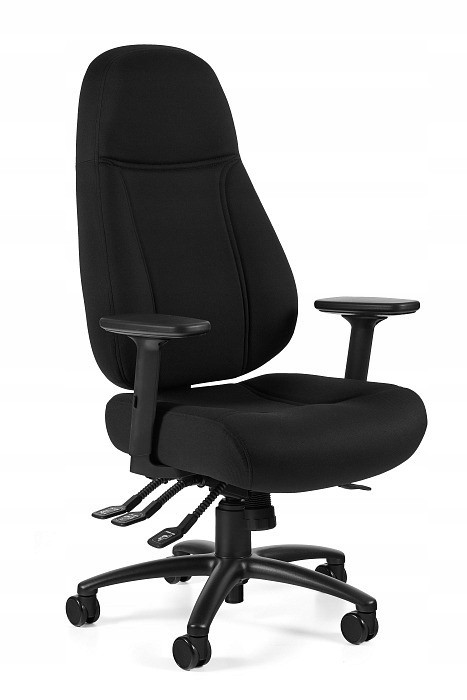 Ergonomiczny fotel Saga 639 czarny tkanina użytkowanie 24h