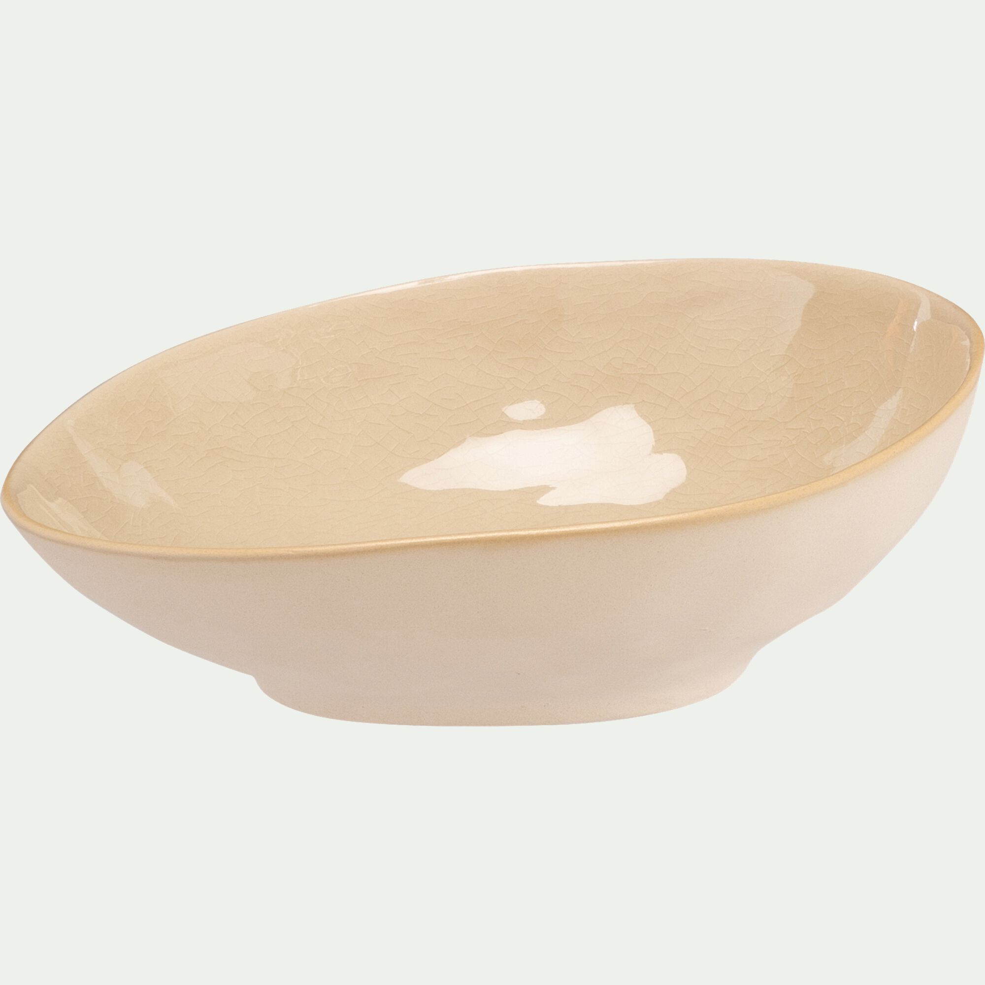 HOUM - Assiette creuse inclinée en grès D19cm - blanc ventoux