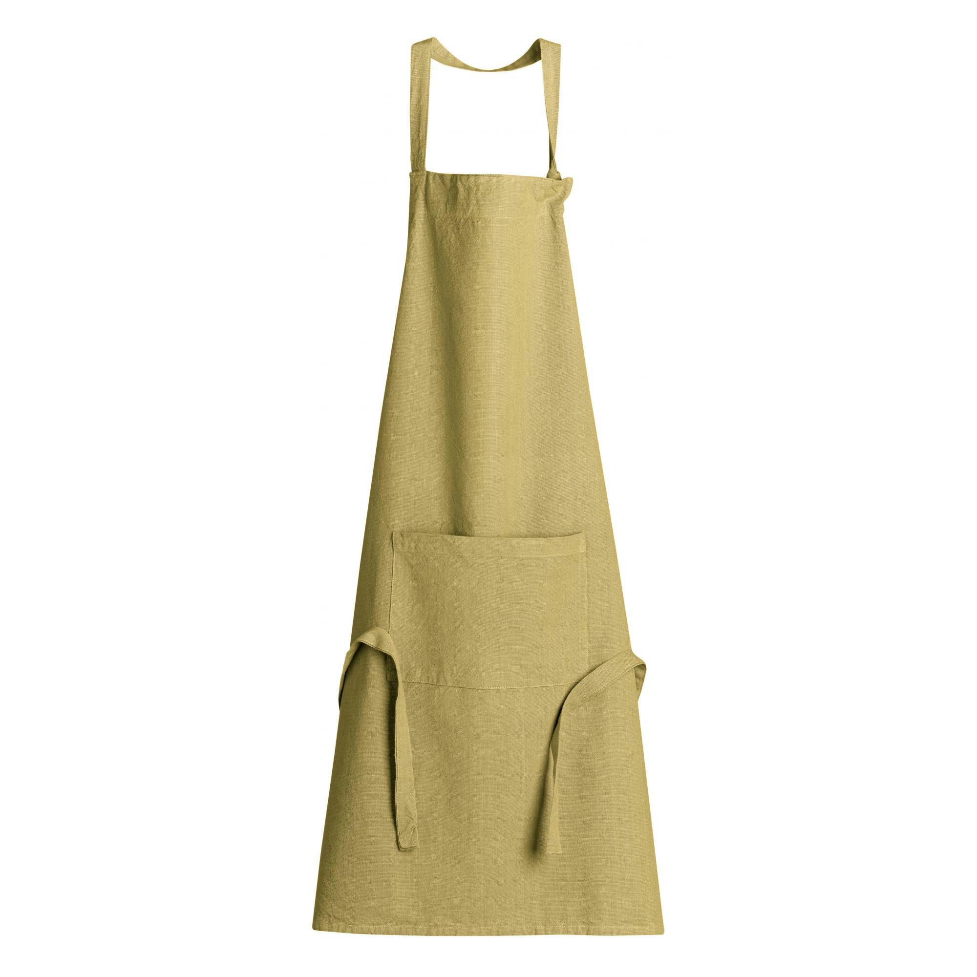 ADA - Tablier de cuisine recyclé  en coton kaki 72 x 85