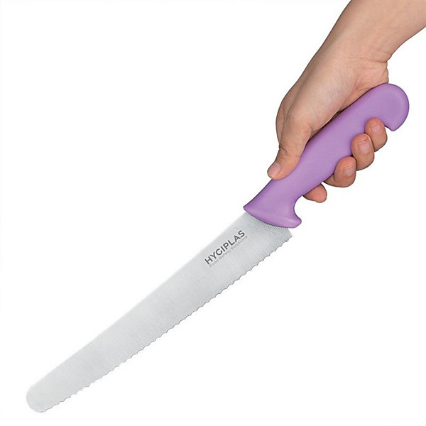Couteau à Pâtisserie Denté Violet 250 mm - Hygiplas