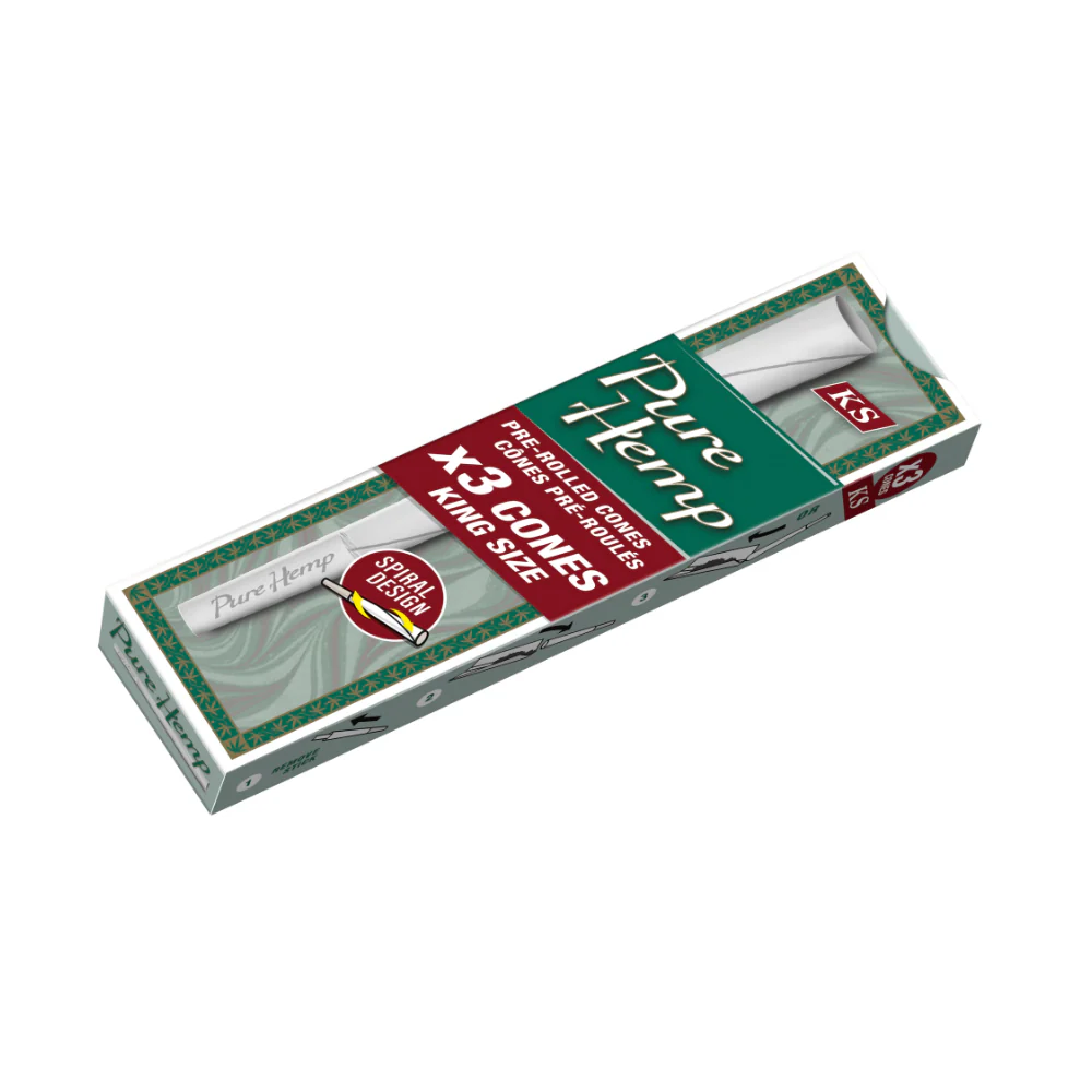 Pure Hemp Cones - White - King Size x 3