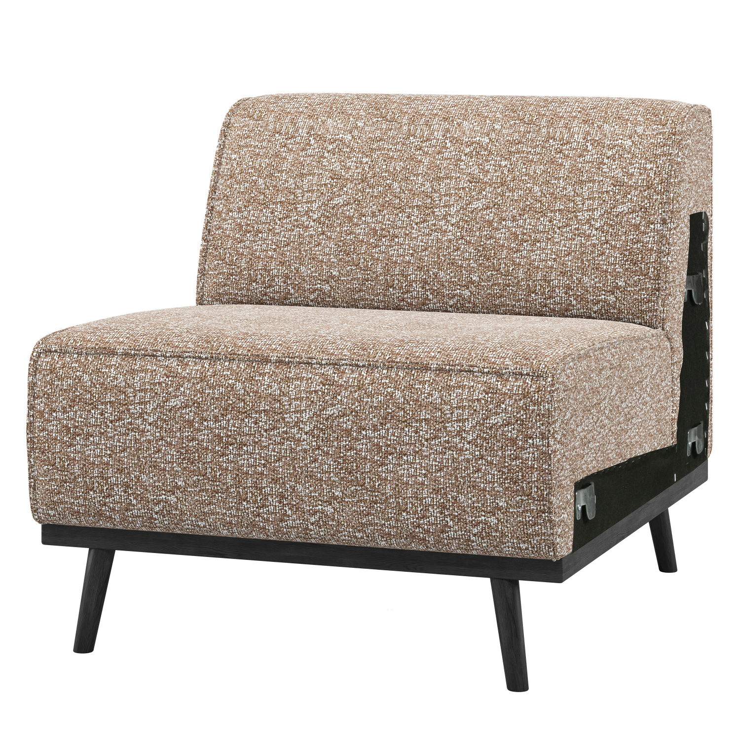 WOOOD 1-zits element bank Statement - Polyester - Lichtbruin Melange - 77x79x93